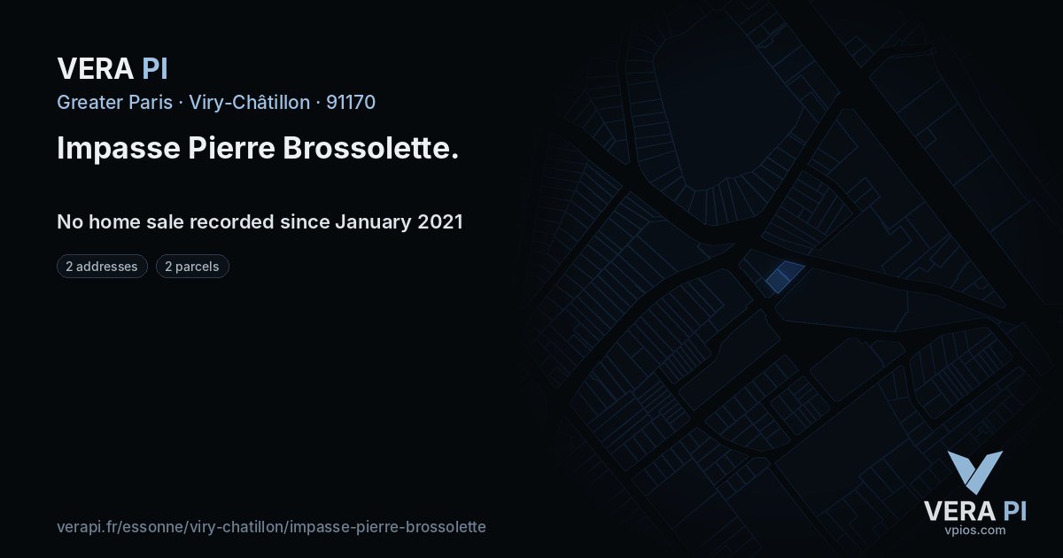 Impasse Pierre Brossolette, Viry-Châtillon at night – every parcel coloured by the prices around it, the street's own parcels lit