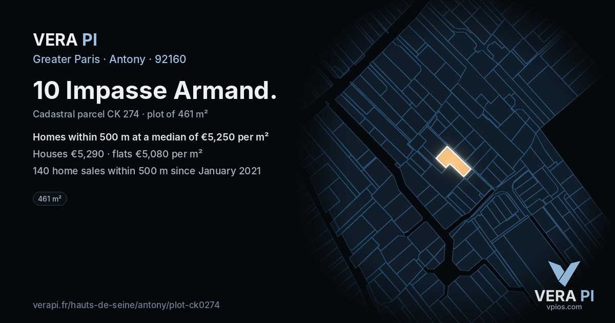 10 Impasse Armand, Antony at night – the plot lit, the parcels around coloured by the prices near them