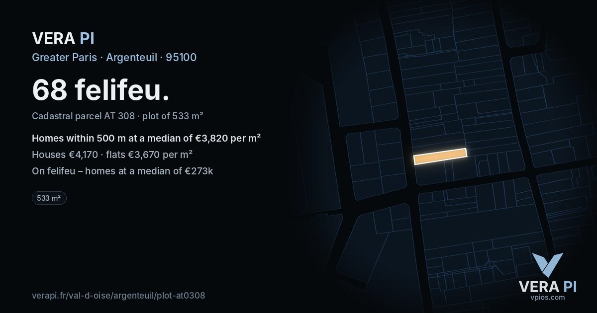 68 felifeu, Argenteuil at night – the plot lit, the parcels around coloured by the prices near them