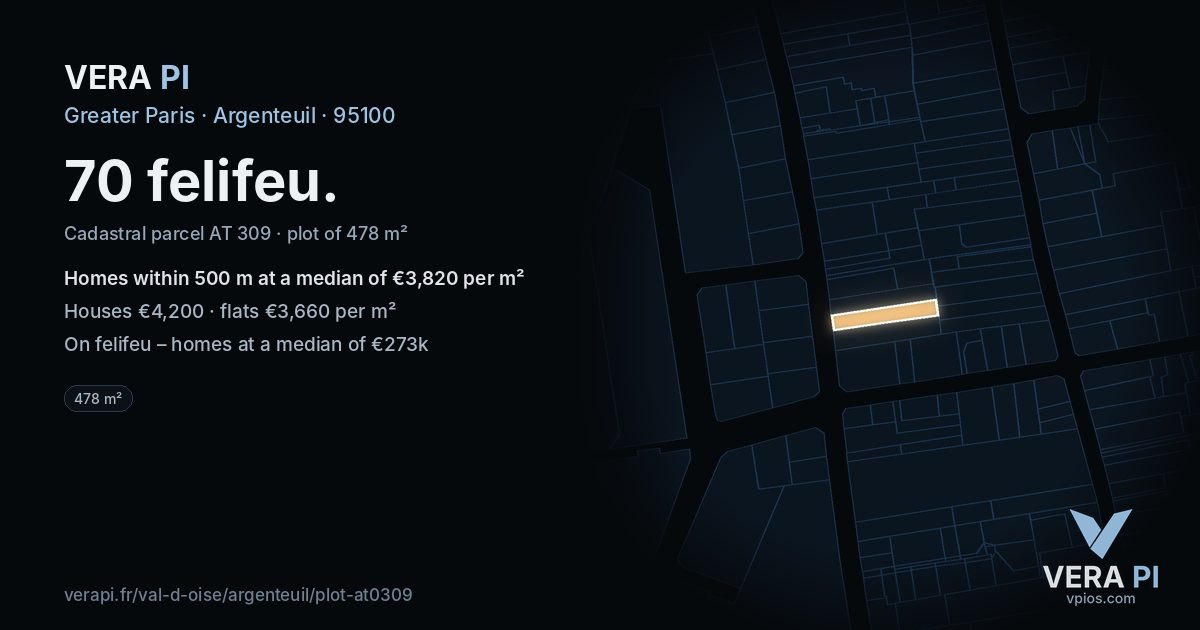70 felifeu, Argenteuil at night – the plot lit, the parcels around coloured by the prices near them