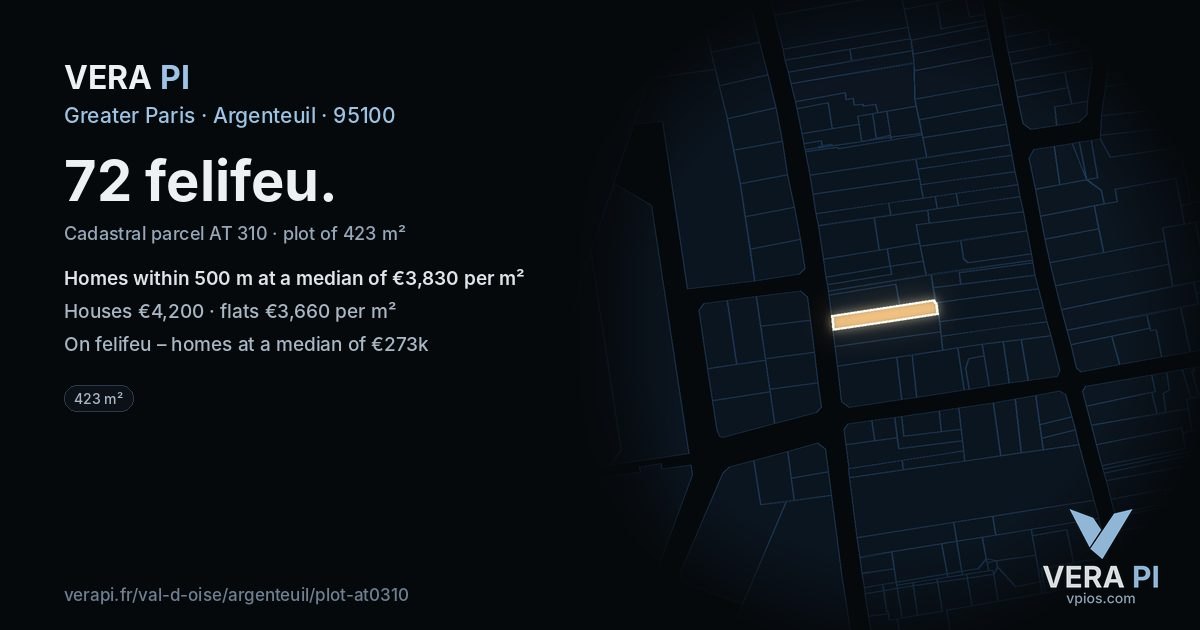 72 felifeu, Argenteuil at night – the plot lit, the parcels around coloured by the prices near them