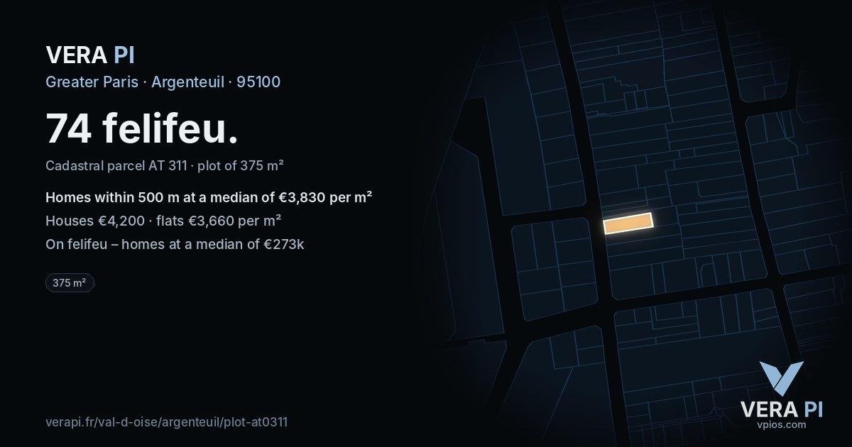 74 felifeu, Argenteuil at night – the plot lit, the parcels around coloured by the prices near them