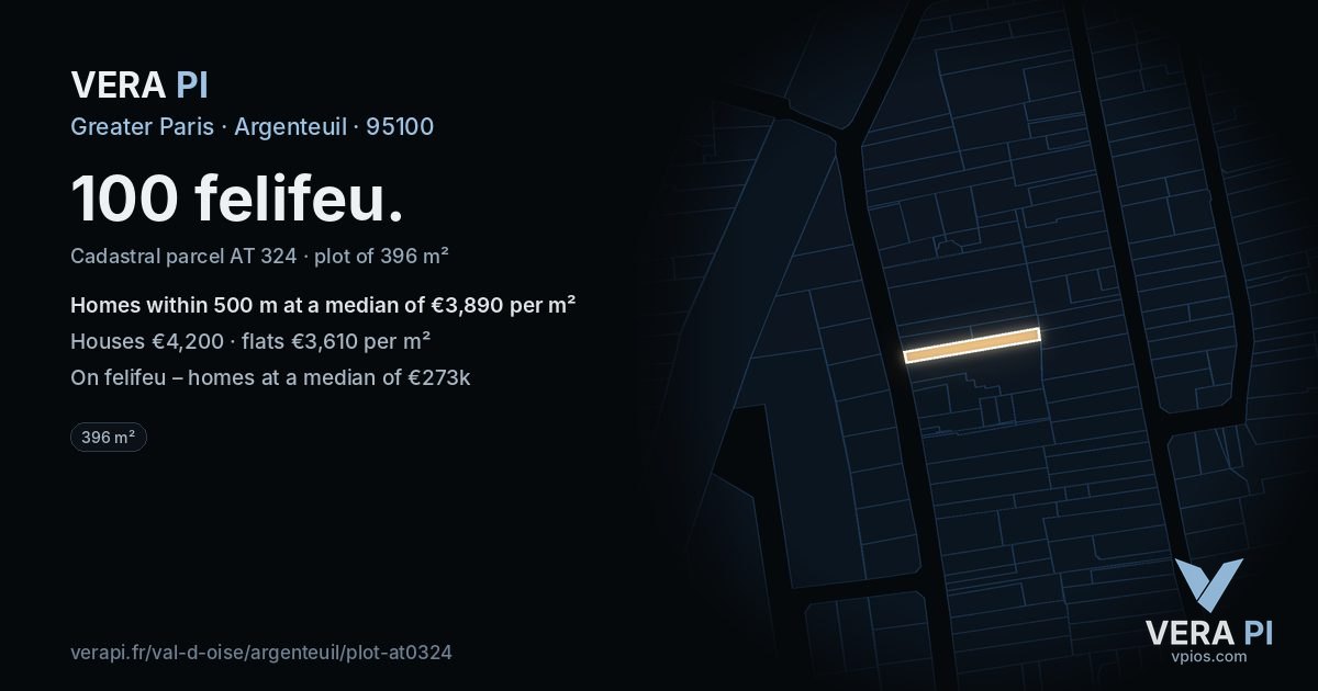 100 felifeu, Argenteuil at night – the plot lit, the parcels around coloured by the prices near them