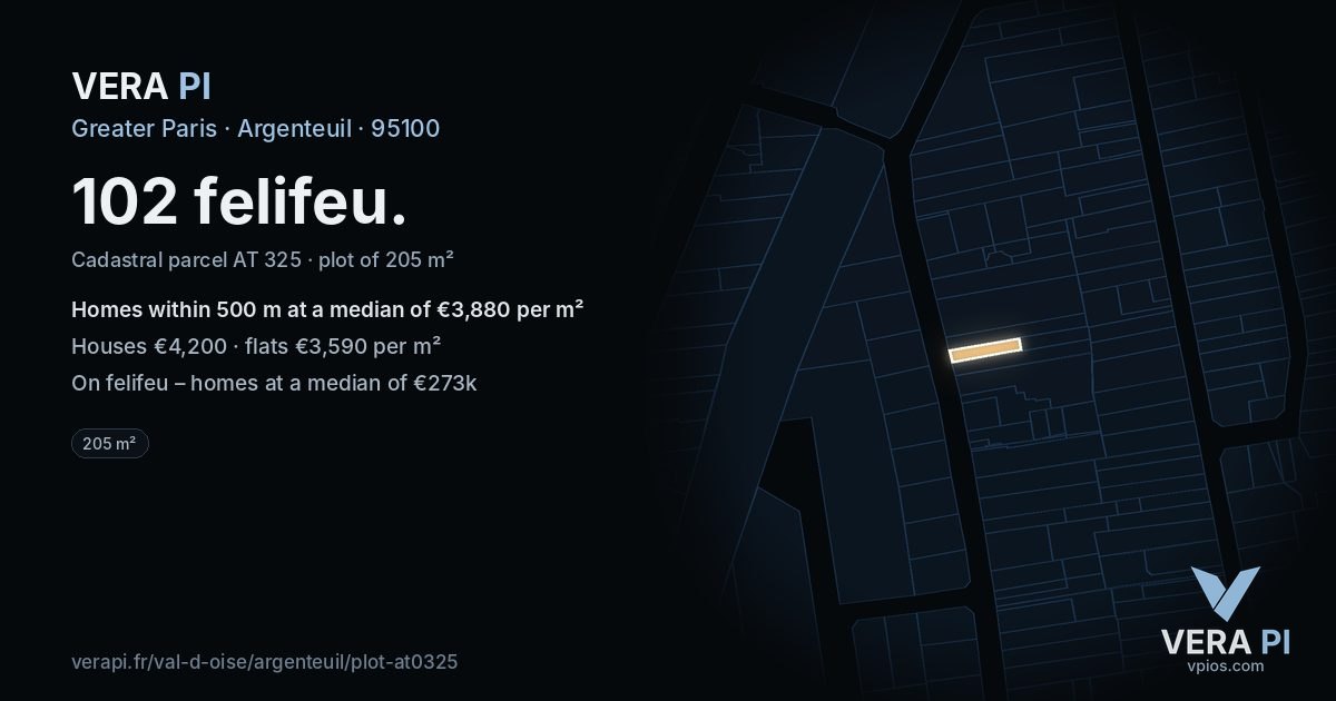 102 felifeu, Argenteuil at night – the plot lit, the parcels around coloured by the prices near them