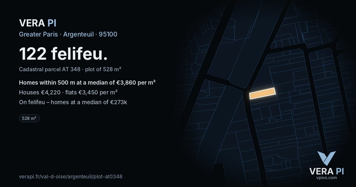122 felifeu, Argenteuil at night – the plot lit, the parcels around coloured by the prices near them