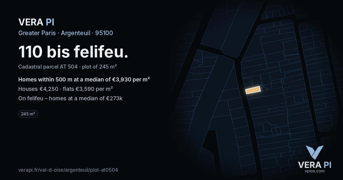 110 bis felifeu, Argenteuil at night – the plot lit, the parcels around coloured by the prices near them