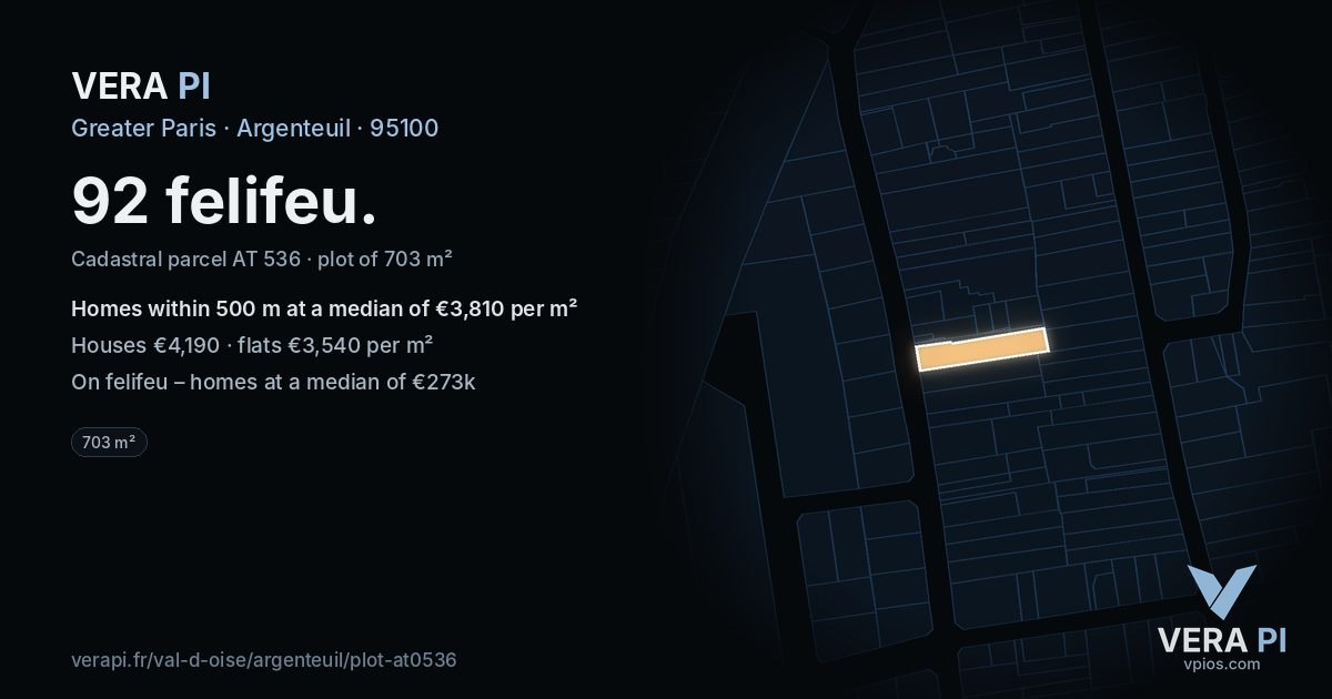 92 felifeu, Argenteuil at night – the plot lit, the parcels around coloured by the prices near them