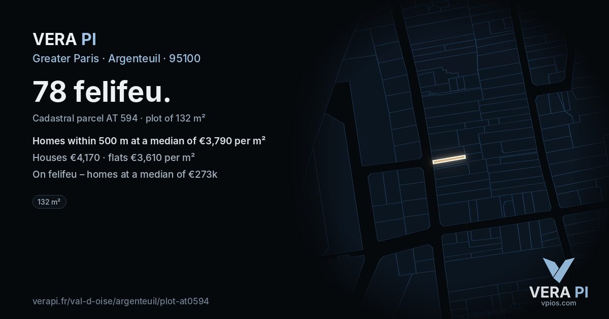 78 felifeu, Argenteuil at night – the plot lit, the parcels around coloured by the prices near them