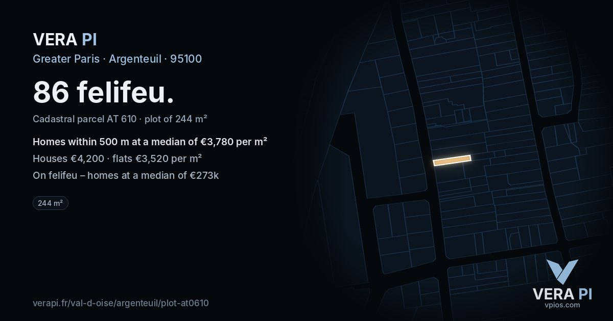86 felifeu, Argenteuil at night – the plot lit, the parcels around coloured by the prices near them