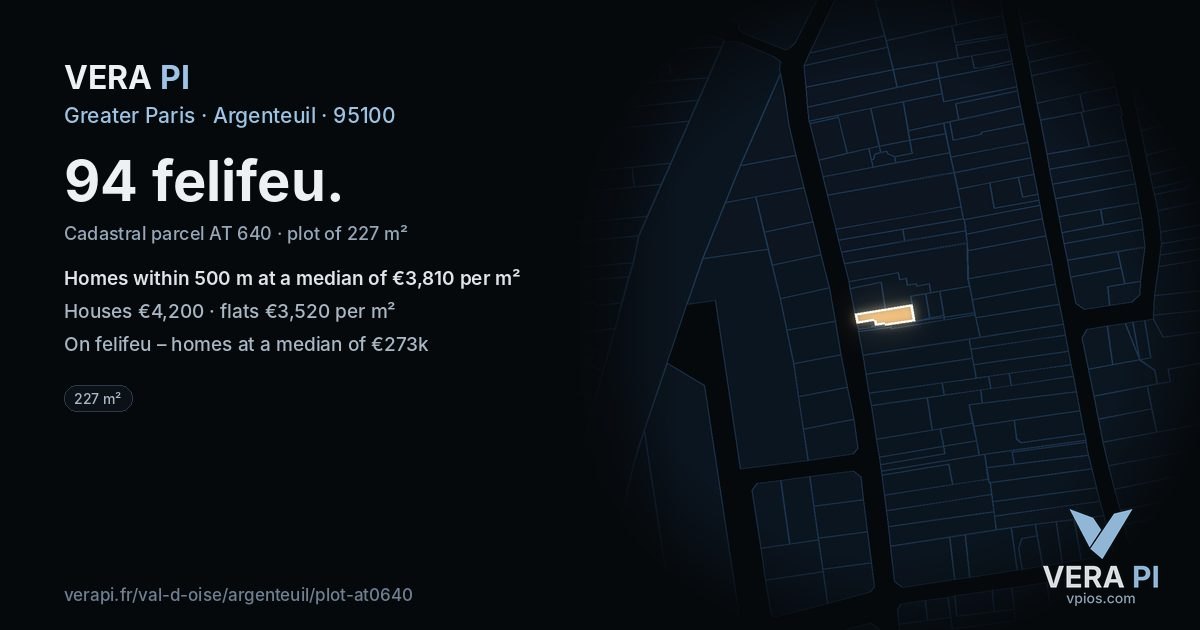 94 felifeu, Argenteuil at night – the plot lit, the parcels around coloured by the prices near them