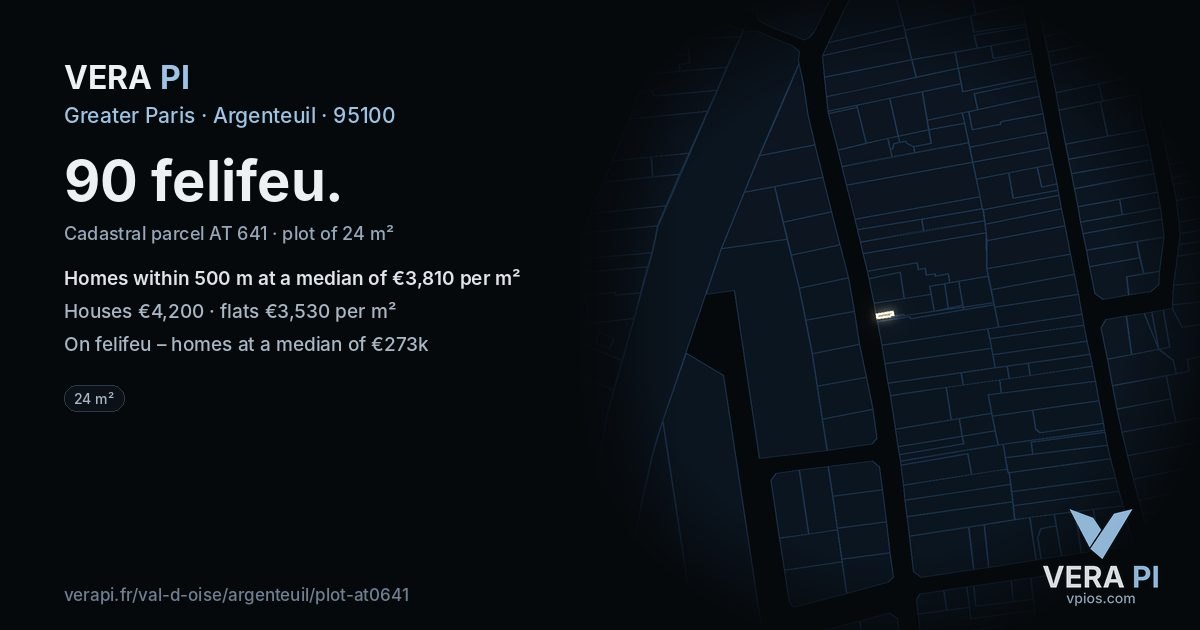 90 felifeu, Argenteuil at night – the plot lit, the parcels around coloured by the prices near them