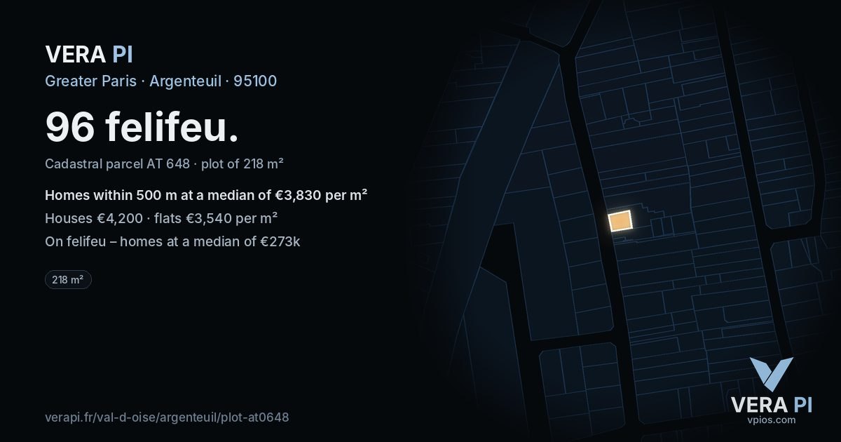 96 felifeu, Argenteuil at night – the plot lit, the parcels around coloured by the prices near them