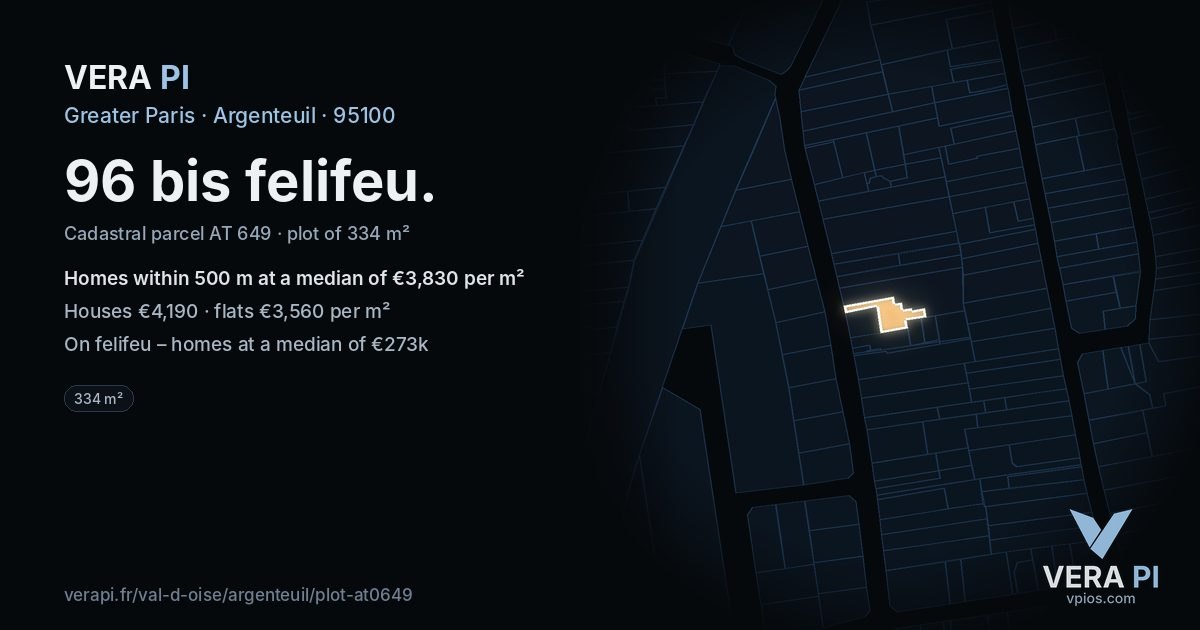 96 bis felifeu, Argenteuil at night – the plot lit, the parcels around coloured by the prices near them