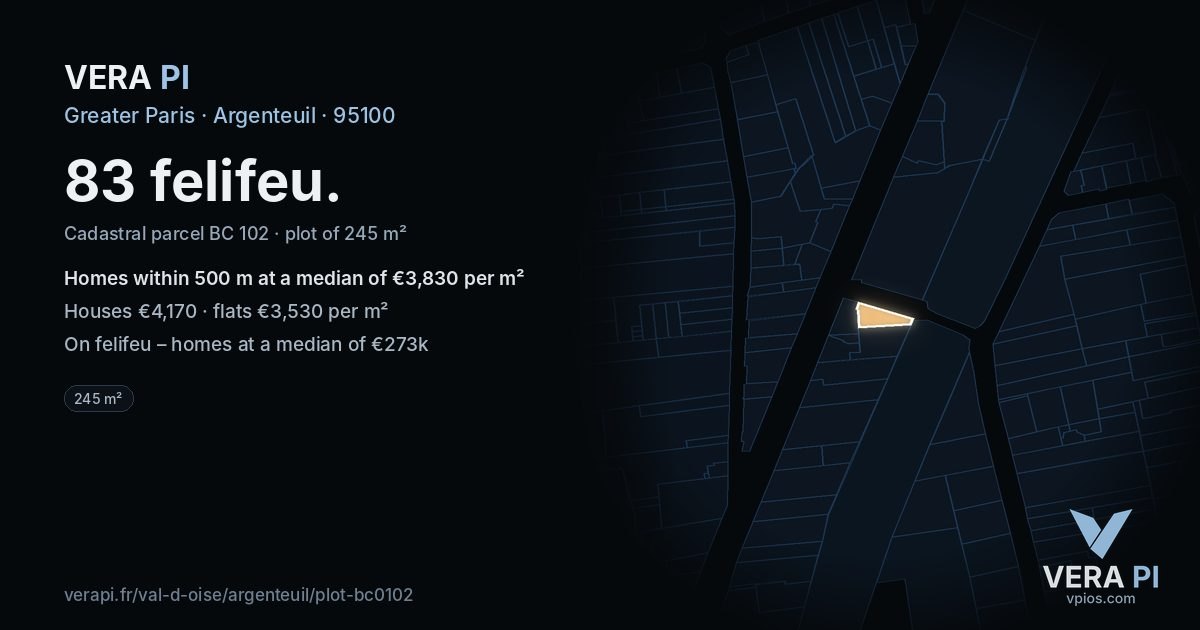 83 felifeu, Argenteuil at night – the plot lit, the parcels around coloured by the prices near them
