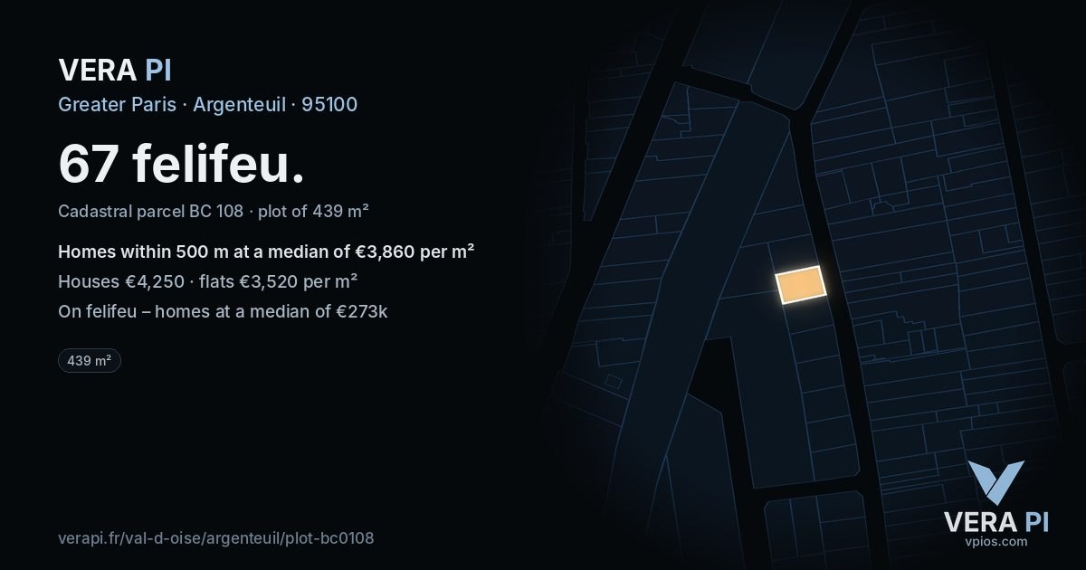 67 felifeu, Argenteuil at night – the plot lit, the parcels around coloured by the prices near them