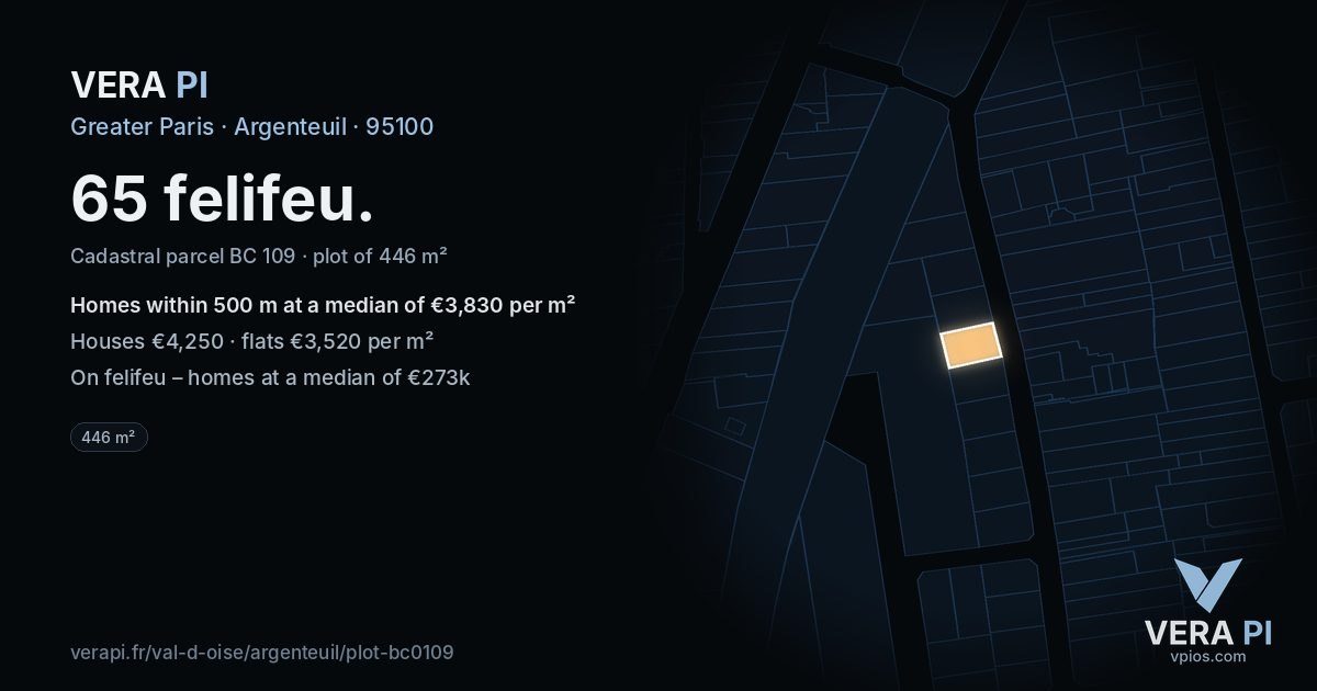 65 felifeu, Argenteuil at night – the plot lit, the parcels around coloured by the prices near them