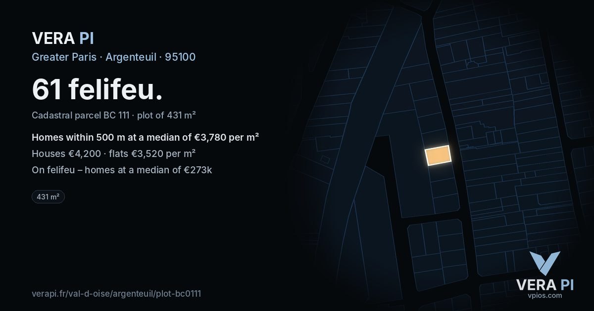 61 felifeu, Argenteuil at night – the plot lit, the parcels around coloured by the prices near them