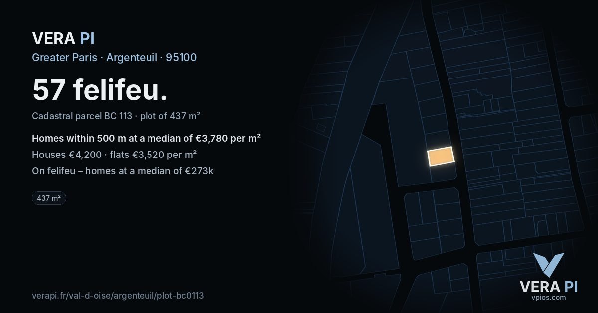 57 felifeu, Argenteuil at night – the plot lit, the parcels around coloured by the prices near them