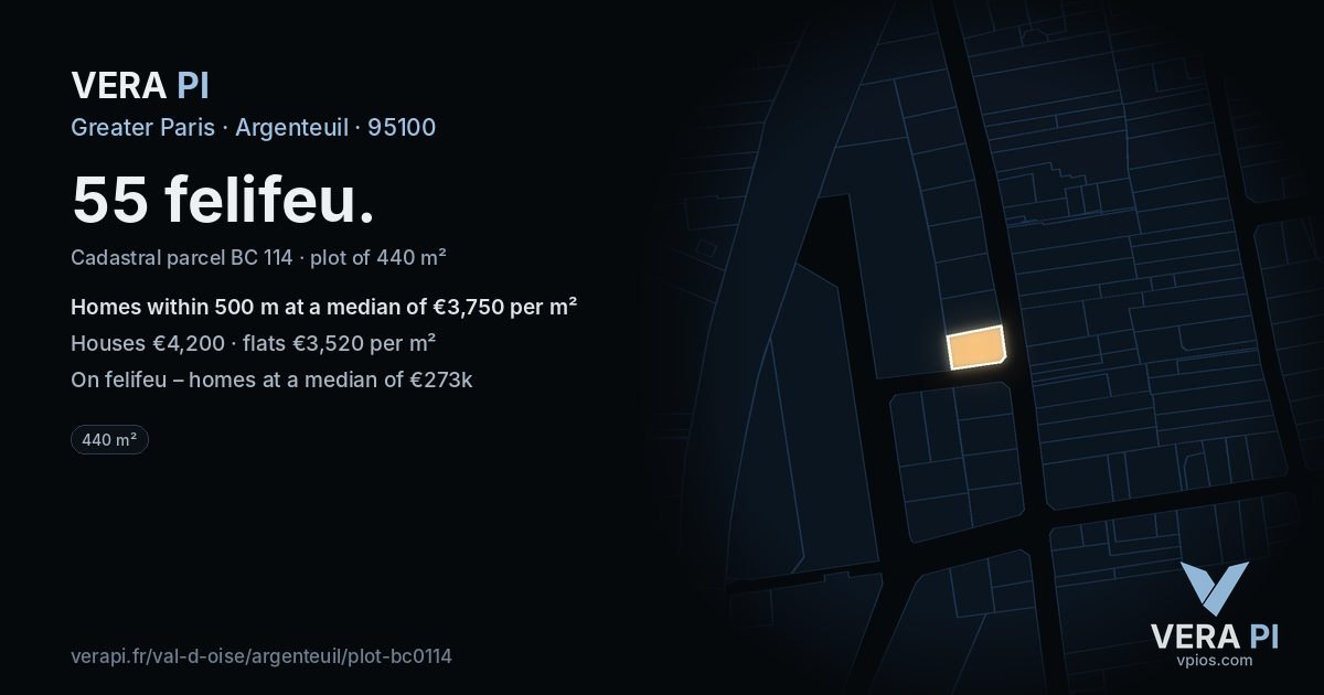 55 felifeu, Argenteuil at night – the plot lit, the parcels around coloured by the prices near them