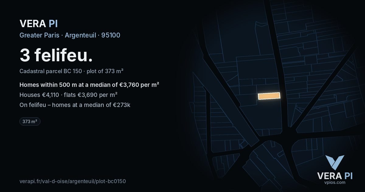 3 felifeu, Argenteuil at night – the plot lit, the parcels around coloured by the prices near them