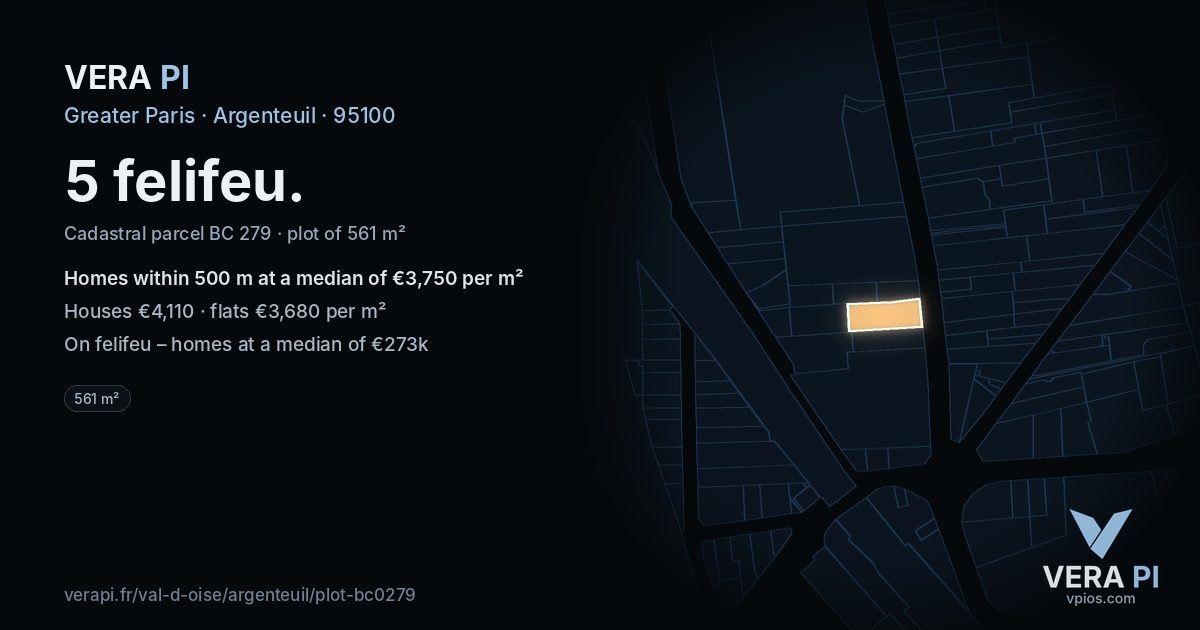 5 felifeu, Argenteuil at night – the plot lit, the parcels around coloured by the prices near them