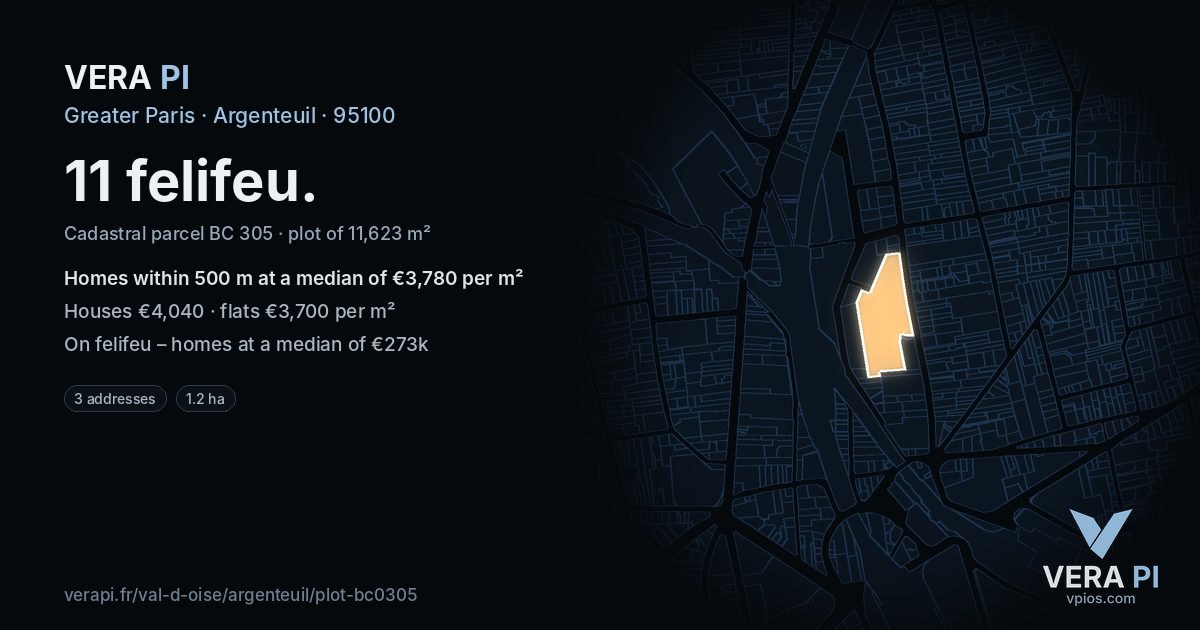 11 felifeu, Argenteuil at night – the plot lit, the parcels around coloured by the prices near them