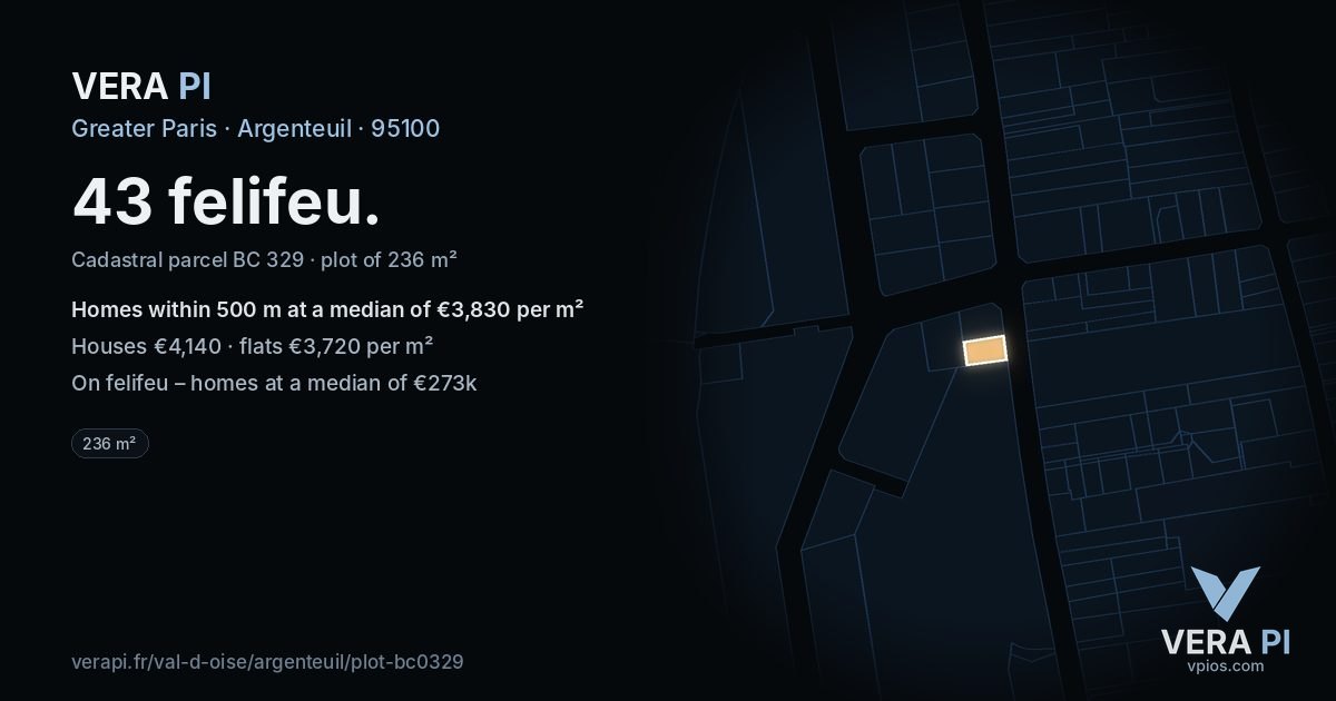 43 felifeu, Argenteuil at night – the plot lit, the parcels around coloured by the prices near them