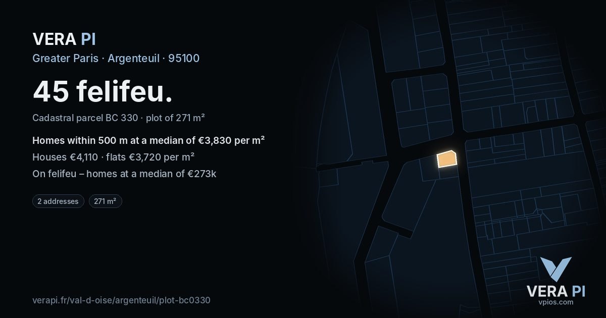 45 felifeu, Argenteuil at night – the plot lit, the parcels around coloured by the prices near them
