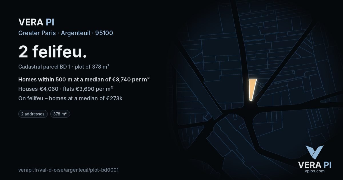 2 felifeu, Argenteuil at night – the plot lit, the parcels around coloured by the prices near them