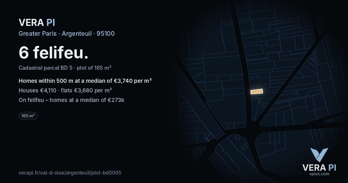6 felifeu, Argenteuil at night – the plot lit, the parcels around coloured by the prices near them