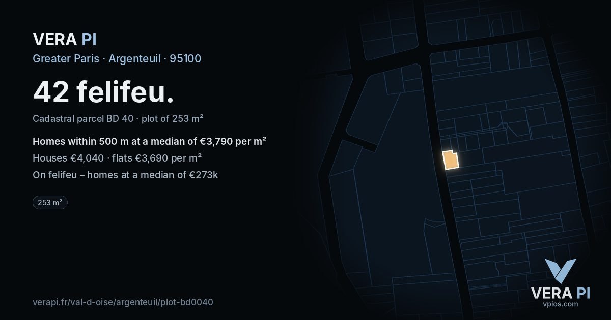 42 felifeu, Argenteuil at night – the plot lit, the parcels around coloured by the prices near them