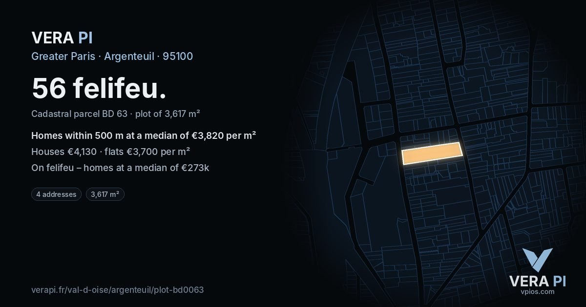 56 felifeu, Argenteuil at night – the plot lit, the parcels around coloured by the prices near them
