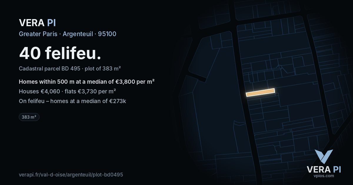 40 felifeu, Argenteuil at night – the plot lit, the parcels around coloured by the prices near them