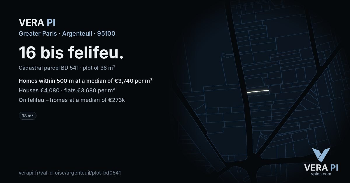 16 bis felifeu, Argenteuil at night – the plot lit, the parcels around coloured by the prices near them