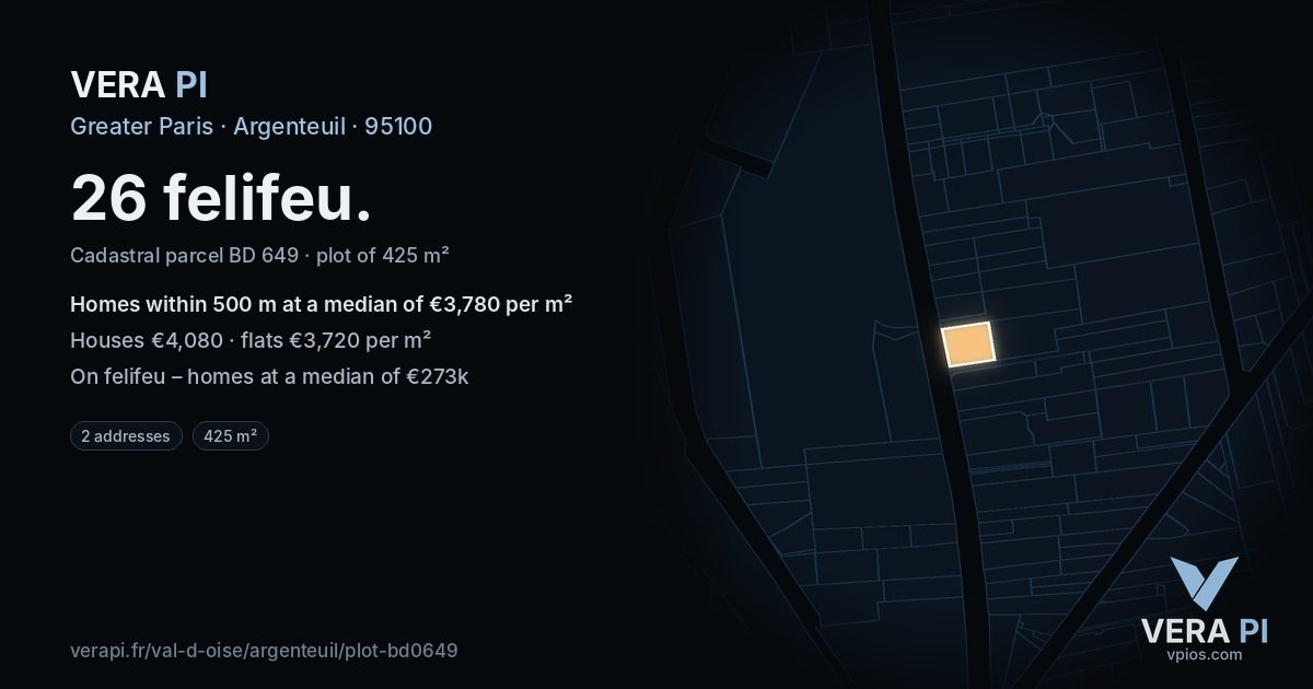 26 felifeu, Argenteuil at night – the plot lit, the parcels around coloured by the prices near them