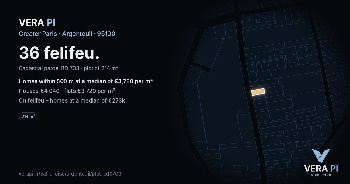 36 felifeu, Argenteuil at night – the plot lit, the parcels around coloured by the prices near them