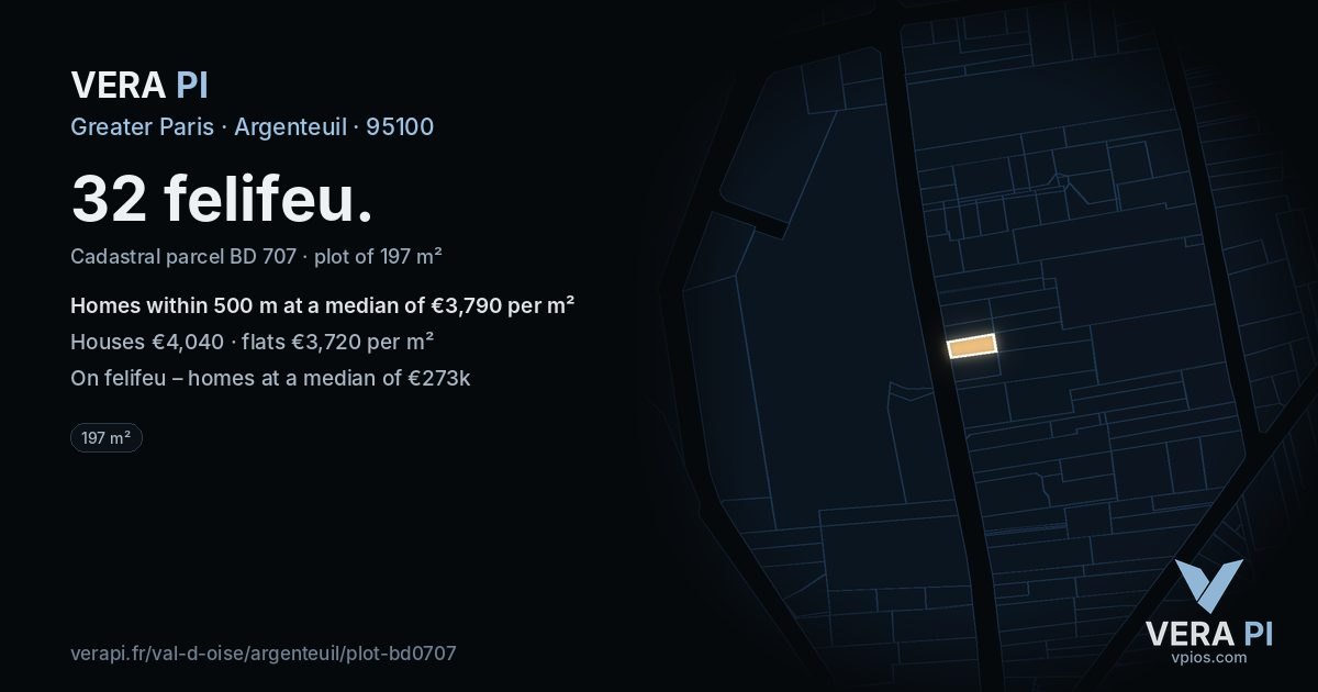 32 felifeu, Argenteuil at night – the plot lit, the parcels around coloured by the prices near them