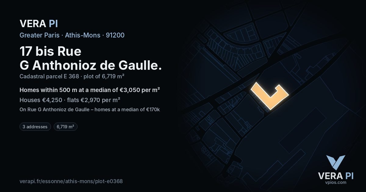 17 bis Rue G Anthonioz de Gaulle, Athis-Mons at night – the plot lit, the parcels around coloured by the prices near them