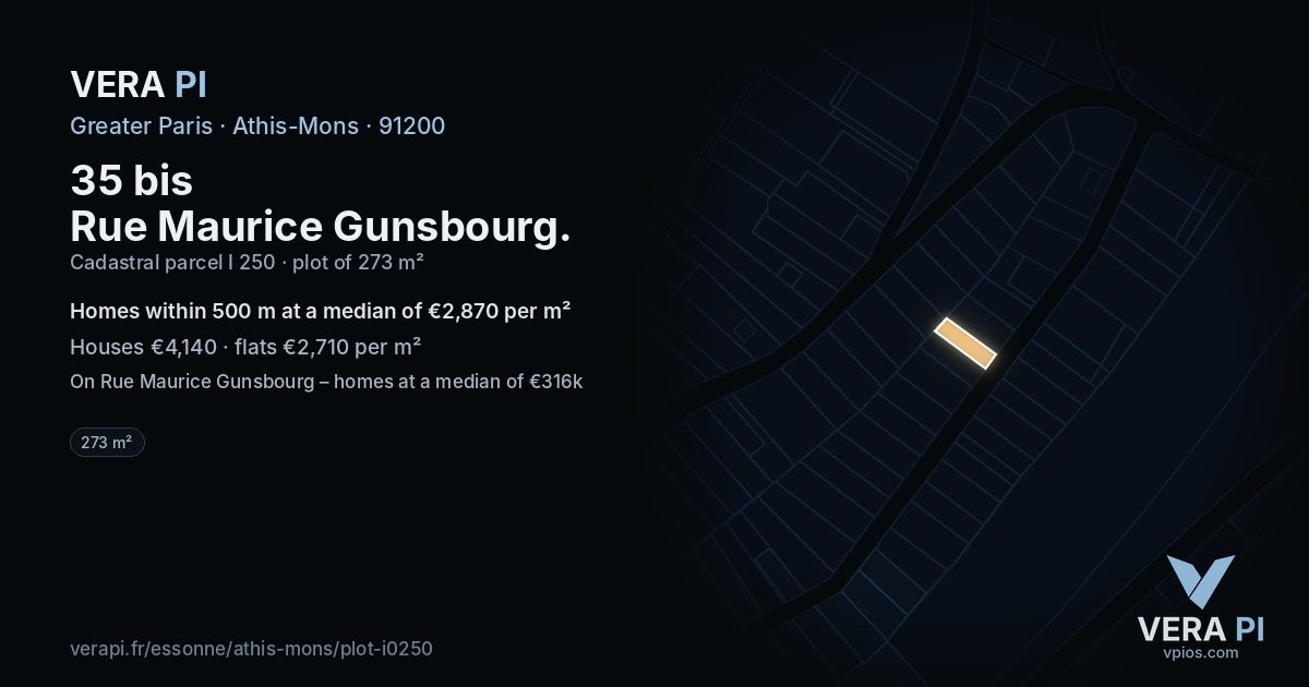 35 bis Rue Maurice Gunsbourg, Athis-Mons at night – the plot lit, the parcels around coloured by the prices near them
