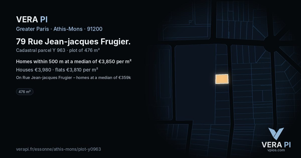 79 Rue Jean-jacques Frugier, Athis-Mons at night – the plot lit, the parcels around coloured by the prices near them