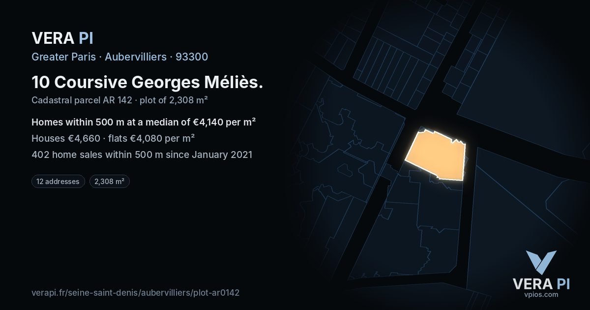 10 Coursive Georges Méliès, Aubervilliers at night – the plot lit, the parcels around coloured by the prices near them