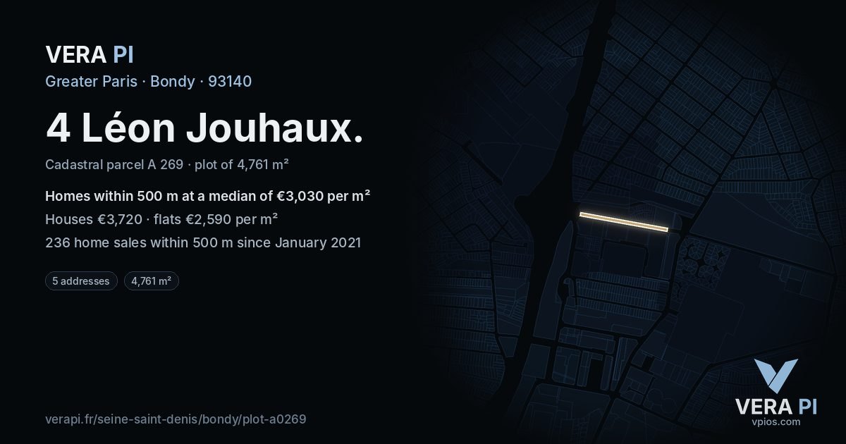 4 Léon Jouhaux, Bondy at night – the plot lit, the parcels around coloured by the prices near them