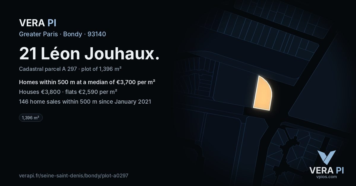 21 Léon Jouhaux, Bondy at night – the plot lit, the parcels around coloured by the prices near them