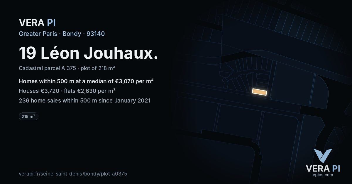 19 Léon Jouhaux, Bondy at night – the plot lit, the parcels around coloured by the prices near them