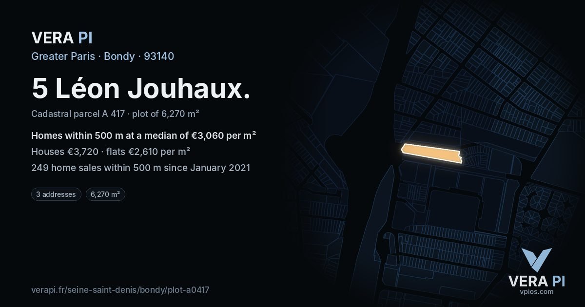 5 Léon Jouhaux, Bondy at night – the plot lit, the parcels around coloured by the prices near them