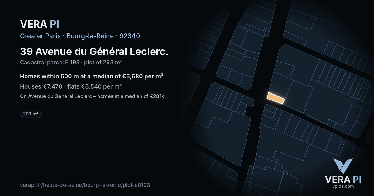 39 Avenue du Général Leclerc, Bourg-la-Reine at night – the plot lit, the parcels around coloured by the prices near them