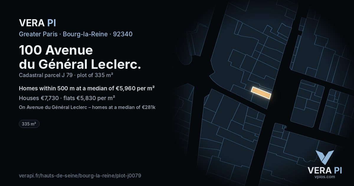 100 Avenue du Général Leclerc, Bourg-la-Reine at night – the plot lit, the parcels around coloured by the prices near them