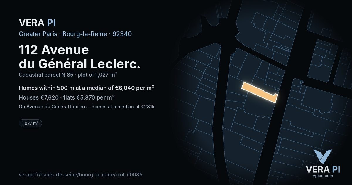 112 Avenue du Général Leclerc, Bourg-la-Reine at night – the plot lit, the parcels around coloured by the prices near them