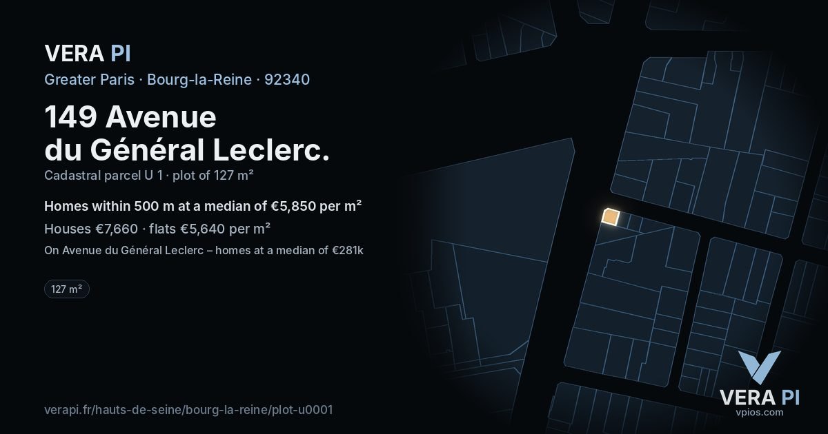 149 Avenue du Général Leclerc, Bourg-la-Reine at night – the plot lit, the parcels around coloured by the prices near them