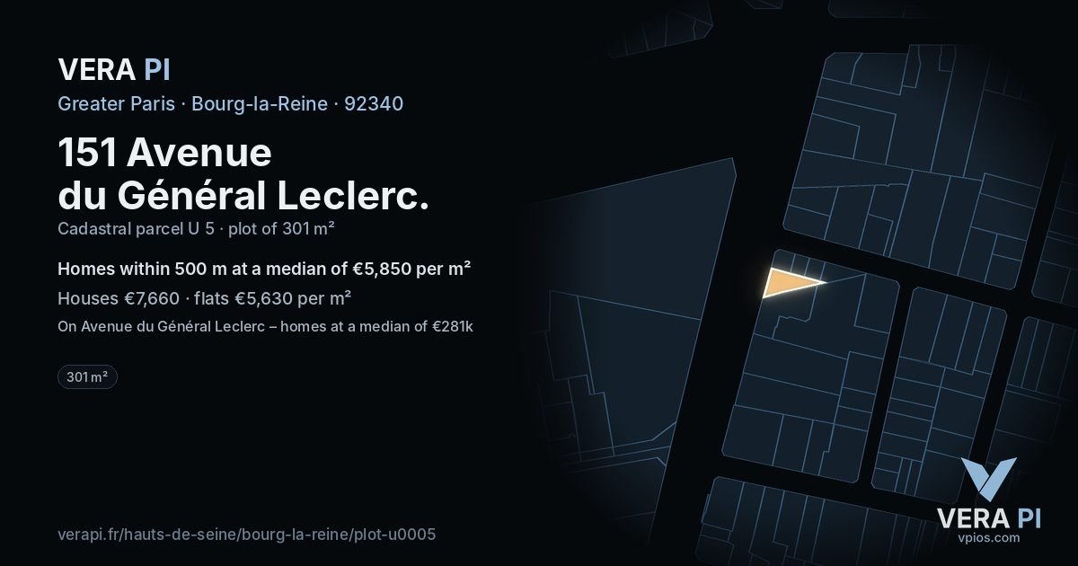 151 Avenue du Général Leclerc, Bourg-la-Reine at night – the plot lit, the parcels around coloured by the prices near them